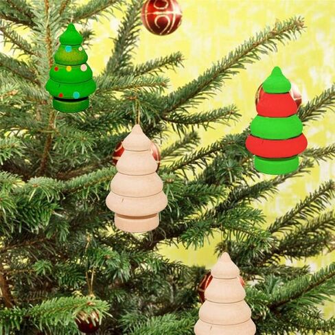 FOMIYES 10pcs Unfinished Mini Christmas Trees for DIY Crafts Wooden Unfinished Miniature Trees Drawing Doll Toy Wooden Peg Doll for Home Decoration Ornament in Saudi Arabia