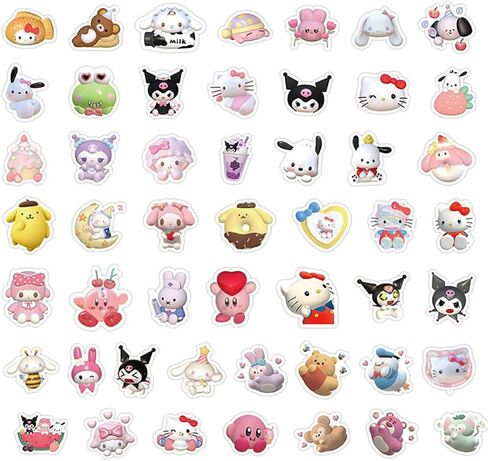100 جهاز كمبيوتر شخصى 3D ملصقات لطيف ملصقات Kawaii ملصقات أنيمي ملصقات للأطفال ملصقات زجاجة ماء الفينيل ملصقات ملصقات الكمبيوتر المحمول حزم الهدايا في سن المراهقة لمحبي الكرتون in Kuwait