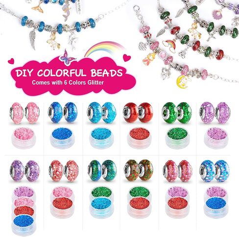 Eleanore's Diary Make Your Own Bracelets, Unicorn Parent-Child Interaction Gift, Jewellery Making Set, Bracelet Making Kit with Bracelets/Resin/Glitter, Jewellery Crafts, Gifts for Family in Kuwait