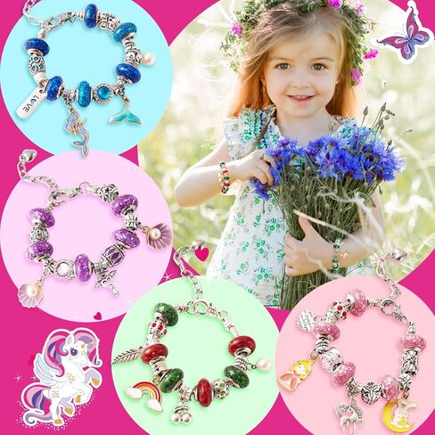 Eleanore's Diary Make Your Own Bracelets, Unicorn Parent-Child Interaction Gift, Jewellery Making Set, Bracelet Making Kit with Bracelets/Resin/Glitter, Jewellery Crafts, Gifts for Family in Kuwait