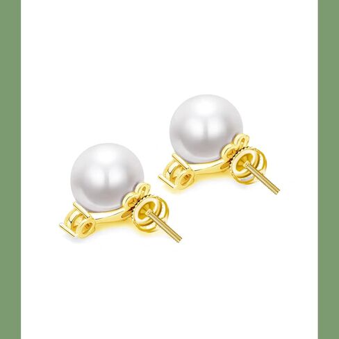 2 Pairs Screw Earring Backs Replacement, 925 Sterling Silver Screw On Earring Backs for Studs, Hypoallergenic Gold Plated Secure Screw Backs Fit for 0.032" Threaded Post (Gold) in Kuwait