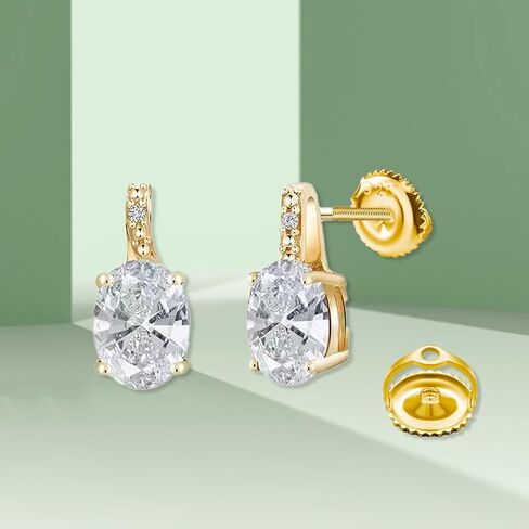 2 Pairs Screw Earring Backs Replacement, 925 Sterling Silver Screw On Earring Backs for Studs, Hypoallergenic Gold Plated Secure Screw Backs Fit for 0.032" Threaded Post (Gold) in Kuwait