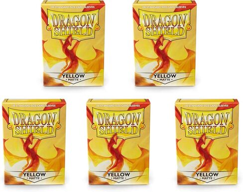 5 Packs Dragon Shield Matte Yellow Standard Size 100 ct Card Sleeves Value Bundle! in Saudi Arabia