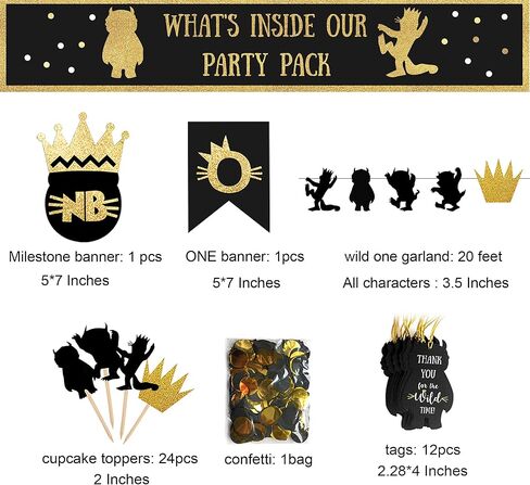 ديكورات عيد الميلاد وايلد وان 12 قطعة - 129 قطعة لوازم حفلات وايلد ون - مناديل حفلات - أكواب للاستعمال مرة واحدة - كرسي عالٍ وزينة صورة شهرية - أغطية علوية لكعكة - بطاقات دعوة in Kuwait