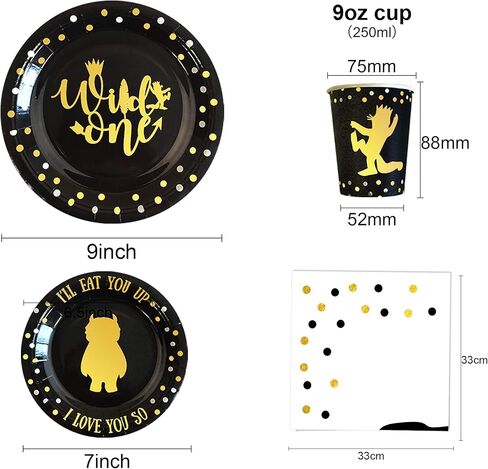 ديكورات عيد الميلاد وايلد وان 12 قطعة - 129 قطعة لوازم حفلات وايلد ون - مناديل حفلات - أكواب للاستعمال مرة واحدة - كرسي عالٍ وزينة صورة شهرية - أغطية علوية لكعكة - بطاقات دعوة in Kuwait