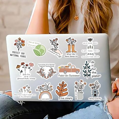 50 قطعة من ملصقات حماية البيئة لزجاجات المياه من الفينيل، ملصقات يوم الارض المقاومة للماء للاطفال والمراهقين لحماية البيئة، ملصقات للابتوب والمجلات هدية لدعاة البيئة in Kuwait