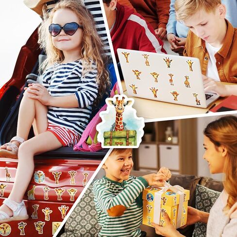 100 قطعة من ملصقات الزرافة الجميلة على شكل زرافة من الفينيل، ملصقات مقاومة للماء جمالية، ملصقات زرافة صفراء للاطفال والكبار للابتوب وزجاجة المياه والجوال ولوح التزلج والجيتار والامتعة والخوذة، ديكور in Kuwait