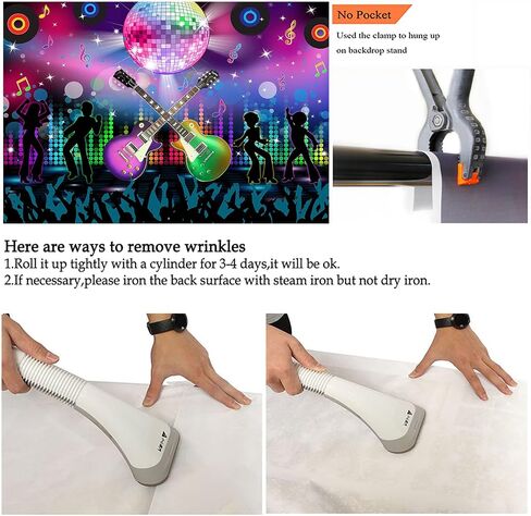 Avezano Karaoke Party Decor Rock and Roll Backdrop Hip Pop Theme ديكورات حفلات أعياد الميلاد العودة إلى السبعينيات والثمانينيات والتسعينيات من القرن الماضي خلفية التصوير الفوتوغرافي لحفلات الديسكو للبالغين دعنا نتوهج لافتة رقص نيون (10 × 7 أقدام) in Saudi Arabia