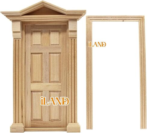 iLAND Dollhouse Accessories of Wooden Dollhouse Door on 1:12 Scale, 2pcs Miniature Doors of Sliding Barn Doors in Saudi Arabia