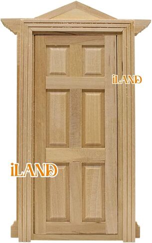 iLAND Dollhouse Accessories of Wooden Dollhouse Door on 1:12 Scale, 2pcs Miniature Doors of Sliding Barn Doors in Saudi Arabia
