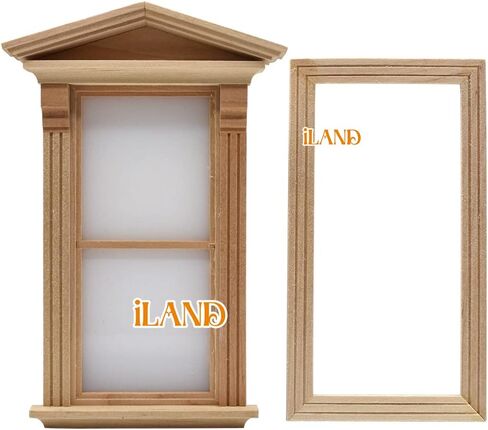 iLAND Dollhouse Accessories of Wooden Dollhouse Door on 1:12 Scale, 2pcs Miniature Doors of Sliding Barn Doors in Saudi Arabia