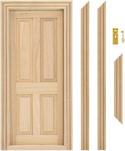 iLAND Dollhouse Accessories of Wooden Dollhouse Door on 1:12 Scale, 2pcs Miniature Doors of Sliding Barn Doors in Saudi Arabia
