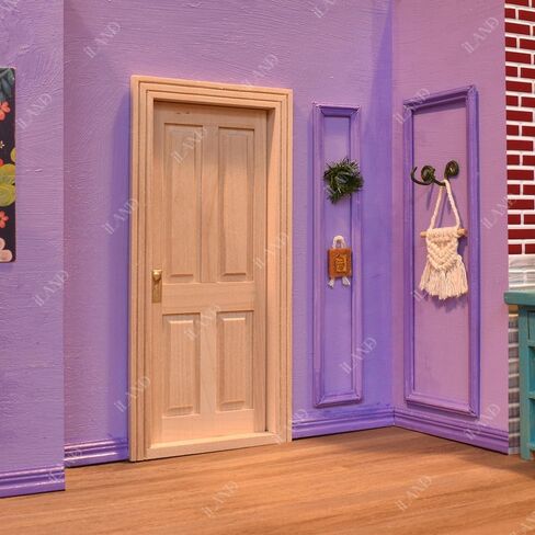 iLAND Dollhouse Accessories of Wooden Dollhouse Door on 1:12 Scale, 2pcs Miniature Doors of Sliding Barn Doors in Saudi Arabia