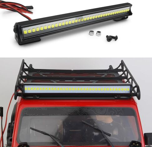 Zolikar RC Stainless Steel Roof Rack Luggage Rack with Lights Bar Set for SCX10 III Upgrades JLU AXI03007 Parts 1/10 RC Crawler Car in Saudi Arabia