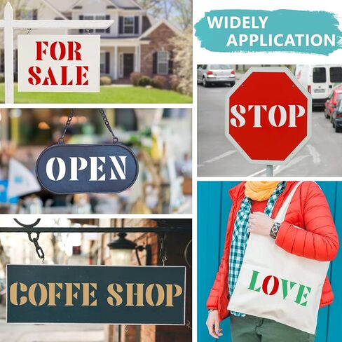 استنسل حروف صغيرة مقاس 5 سم، 43 قطعة استنسل حروف وأرقام، استنسل حروف أبجدية مجموعات قوالب رسم بلاستيكية قابلة لإعادة الاستخدام مع رمز للرسم على الخشب والجدار والقماش والسبورة واللافتات in Kuwait