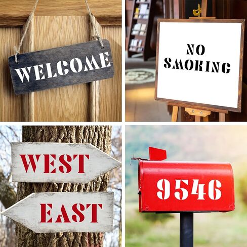 استنسل حروف صغيرة مقاس 5 سم، 43 قطعة استنسل حروف وأرقام، استنسل حروف أبجدية مجموعات قوالب رسم بلاستيكية قابلة لإعادة الاستخدام مع رمز للرسم على الخشب والجدار والقماش والسبورة واللافتات in Kuwait