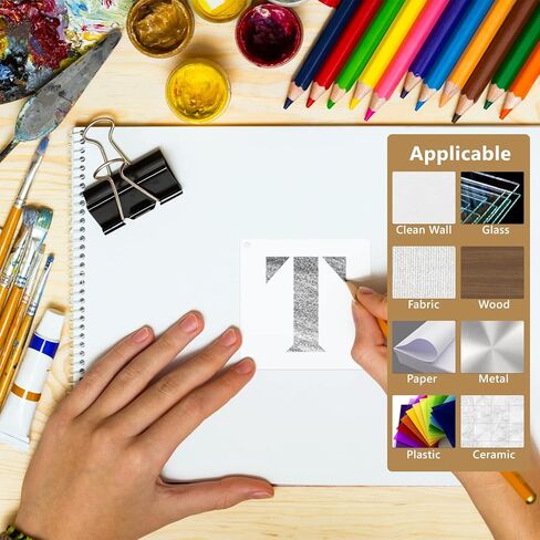 استنسل حروف صغيرة مقاس 5 سم، 43 قطعة استنسل حروف وأرقام، استنسل حروف أبجدية مجموعات قوالب رسم بلاستيكية قابلة لإعادة الاستخدام مع رمز للرسم على الخشب والجدار والقماش والسبورة واللافتات in Kuwait