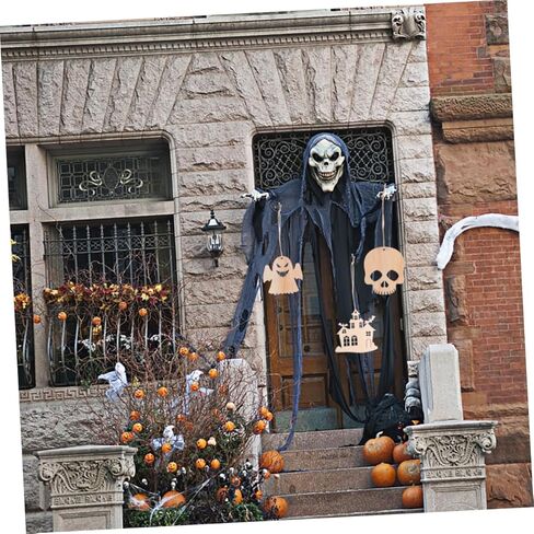 ADOCARN 60 قطعة ديكور الهالوين مصنوع يدويًا قطعة خشبية حرفية الفراغات الهالوين المعلقة أشكال الهالوين الخشبية المصنوعة يدويًا ديكور معلق على الحائط علامات خشبية باب متجر منزلي in Kuwait