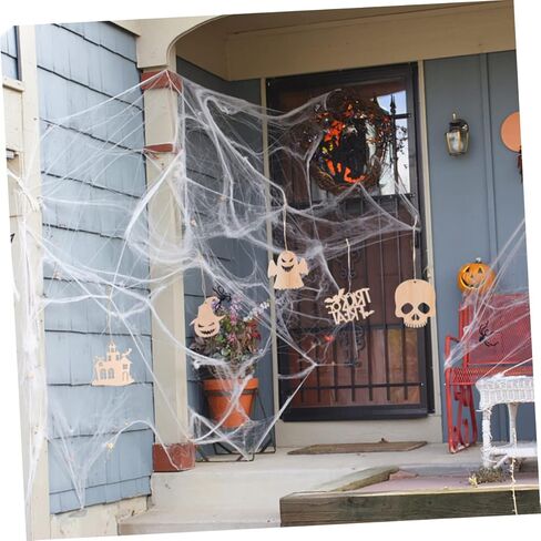 ADOCARN 60 قطعة ديكور الهالوين مصنوع يدويًا قطعة خشبية حرفية الفراغات الهالوين المعلقة أشكال الهالوين الخشبية المصنوعة يدويًا ديكور معلق على الحائط علامات خشبية باب متجر منزلي in Kuwait