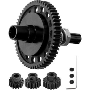Rcarmumb 57T Slipper Gear Upgrades Part for 1/10 Arrma Granite Senton Vorteks Big Rock 3S BLX Mega 550 Kraton Outcast 4S BLX, 1/8 Typhon 3S,Steel 57T 0.8Mod RC Gear w/15T 16T 17T Pinions,Black