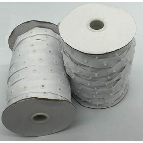 White Sewing Snap Tape 5/16 Round Buttons Wide 3/4 Zipper in Kuwait