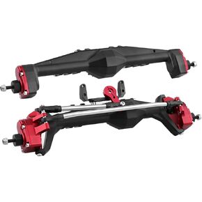 HYBDX RC 1/10 RC الزاحف جميع المعادن الأمامية والخلفية لمحور البوابة لكابرا المحورية 1.9 UTB Buggy F9 CNC آلي 7075 ألومنيوم متكامل (فضي) in Kuwait