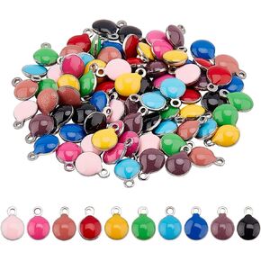 UNICRAFTALE Round Connectors Charm Stainless Steel Enamel Links Colorful Linking Charm Linking Pendants Connectors Jewelry Links