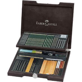 Faber-Castell Pitt Monochrome Wooden Case Accessories Gift Kit
