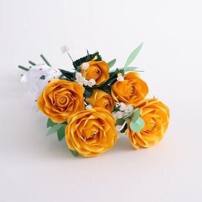 Lovepop Handcrafted Paper Flowers: Pink and Yellow Roses (6 Stems) - Unique 3D Floral Bouquet – Long Lasting Paper Roses for Valentine’s or Mother’s Day