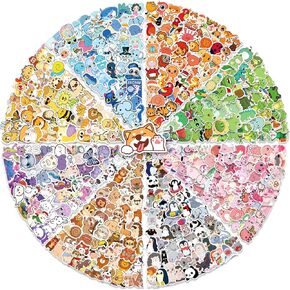 لايفبي ملصقات حيوانات لطيفة، 600 قطعة من ملصقات زجاجات المياه للاطفال، ملصقات جمالية من الفينيل المقاوم للماء للابتوب ولوح التزلج والجوال وحزم الملصقات للمراهقات والفتيات in Kuwait