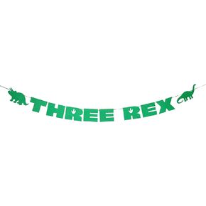 Dinosaur Banner for Birthday Party - Custom Toddler Milestone Green Glitter Sign (2nd- Two Rex Banner)