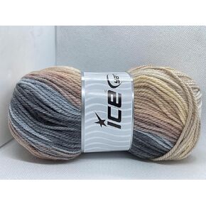 خيوط سحرية - رمادي، بيج، بني، أكريليك كريمي ذاتي الخطوط، وزن الصوفى 202 ياردة (185 مترًا) 3.53 أونصة (100 جرام) in Kuwait