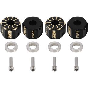 INJORA Wheel Hex Hub Black Coating Brass Wheel Adapter for Axial SCX10 PRO SCX10 III UTB10 Upgrade 1/10 RC Crawler (9mm)