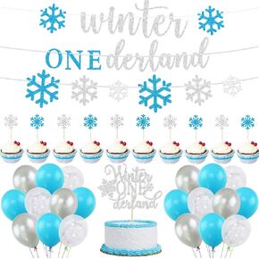 زينة عيد ميلاد شتوية في Onederland ، رقاقات الثلج في عيد الميلاد الأول للشتاء من أجل لوازم حفلات عيد الميلاد الأولى من Frozen للاستحمام, زهري in Kuwait