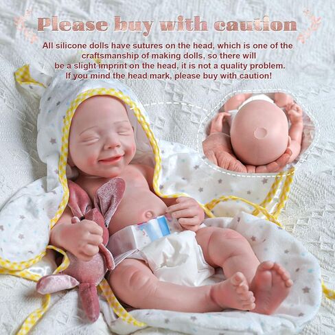 JIZHI Reborn Baby Dolls جسم كامل من السيليكون البلاتيني - فتاة مقاس 40.64 سم - جسم ناعم واقعي - دمى أطفال حديثي الولادة فتاة تبدو حقيقية دمية طفل نائمة مع صندوق هدايا ومجموعة تغذية هدايا للفتيات والأولاد in Kuwait