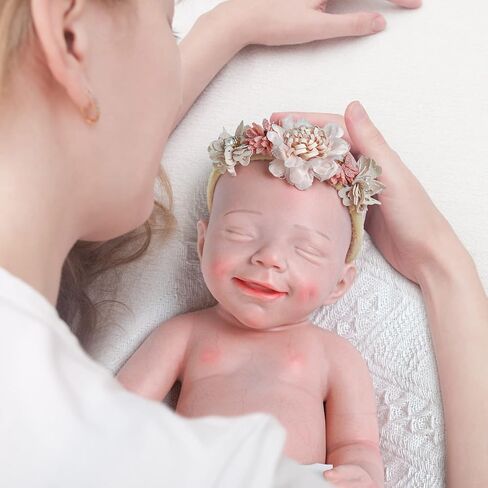 JIZHI Reborn Baby Dolls جسم كامل من السيليكون البلاتيني - فتاة مقاس 40.64 سم - جسم ناعم واقعي - دمى أطفال حديثي الولادة فتاة تبدو حقيقية دمية طفل نائمة مع صندوق هدايا ومجموعة تغذية هدايا للفتيات والأولاد in Kuwait