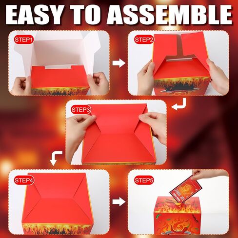Tenceur Chili Cook off Contest Ballot Box with 50 Pcs Voting Cards and 3 Pcs Trophy Award Ribbons for Chili Cook off Game Award Prizes Party Supplies Decorations Cook Chef, Assembly Needed in Saudi Arabia