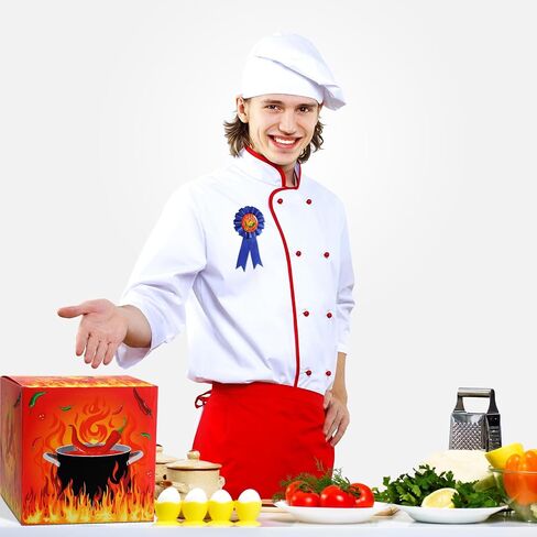 Tenceur Chili Cook off Contest Ballot Box with 50 Pcs Voting Cards and 3 Pcs Trophy Award Ribbons for Chili Cook off Game Award Prizes Party Supplies Decorations Cook Chef, Assembly Needed in Saudi Arabia