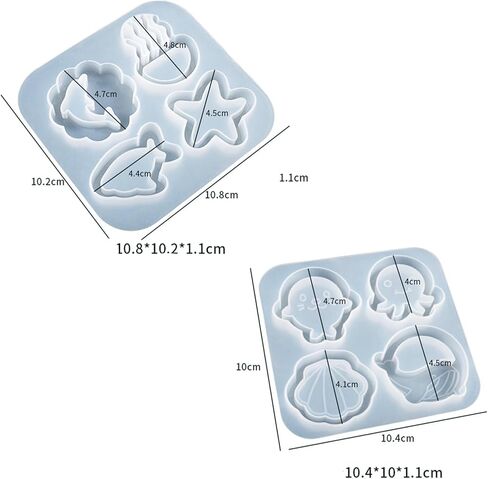 Mulukaya 2 قطعة حيوانات المحيط بالأشعة فوق البنفسجية إيبوكسي الرمال المتحركة الراتنج قوالب الصب قنديل البحر صدف نجم البحر الحيتان الأخطبوط الدلافين قوالب السيليكون المجوفة لسلسلة المفاتيح اليدوية اليدوية مشروع القلادة in Kuwait