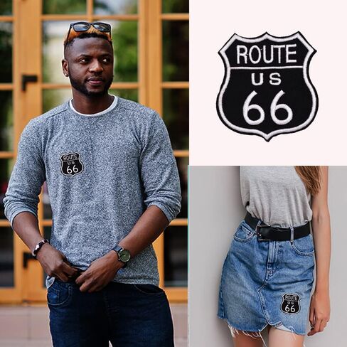 Route US 66 Patch Wikineon Iron on Patches Patches for Jackets Patches for Clothes Mini Patches Embroidered Sew on Patches Iron on Patch Sew on Patch Cool Patches Unique Patches in Kuwait