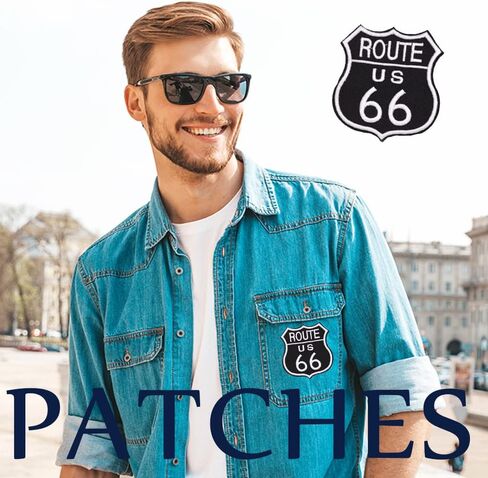 Route US 66 Patch Wikineon Iron on Patches Patches for Jackets Patches for Clothes Mini Patches Embroidered Sew on Patches Iron on Patch Sew on Patch Cool Patches Unique Patches in Kuwait