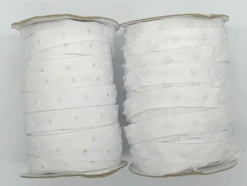 White Sewing Snap Tape 5/16 Round Buttons Wide 3/4 Zipper in Kuwait
