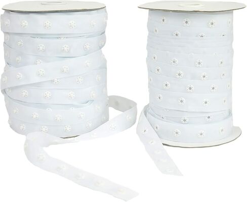 White Sewing Snap Tape 5/16 Round Buttons Wide 3/4 Zipper in Kuwait