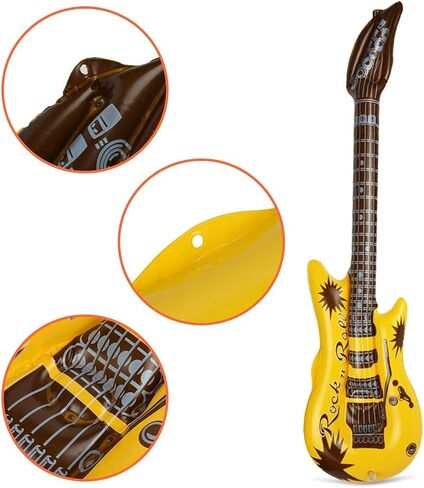 بولشرا مجموعة ادوات قابلة للنفخ مكونة من 22 قطعة، جيتار قابل للنفخ للاطفال، ملحقات موسيقية ممتعة، دعائم قابلة للنفخ لحفلات اعياد الميلاد وكشك الصور، مع مضخة هواء in Kuwait