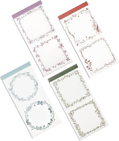 PUIKSXER Decorative Paper Pad, 200 Pieces Vintage Scrapbook Label Paper Aesthetic Stationery Scrapbook Paper Supplies for Decoupage Junk Journal Planner Collage DIY Craft - 4 Styles in Kuwait