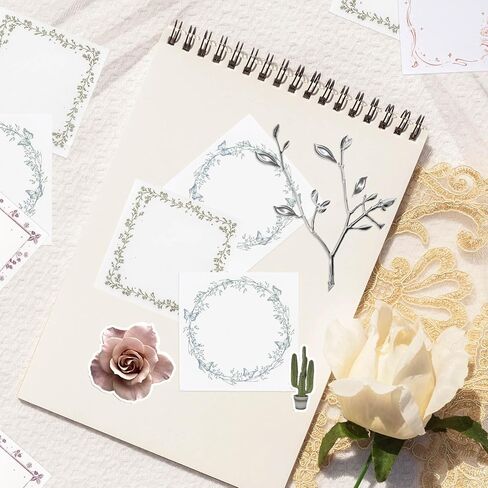 PUIKSXER Decorative Paper Pad, 200 Pieces Vintage Scrapbook Label Paper Aesthetic Stationery Scrapbook Paper Supplies for Decoupage Junk Journal Planner Collage DIY Craft - 4 Styles in Kuwait