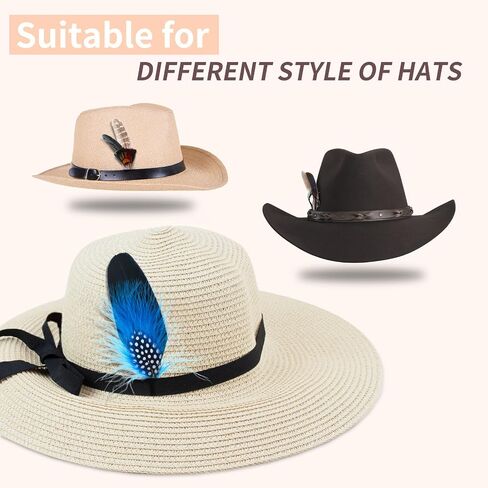 Hat Feathers,10 Styles Assorted Natural Feathers Accessories for Fedora,Western Cowboy,Open Road,Borges, Scott, Oktoberfest, Trilby Hats in Saudi Arabia