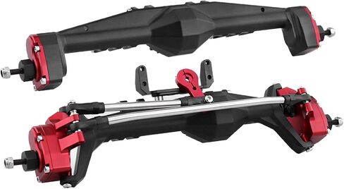 HYBDX RC 1/10 RC الزاحف جميع المعادن الأمامية والخلفية لمحور البوابة لكابرا المحورية 1.9 UTB Buggy F9 CNC آلي 7075 ألومنيوم متكامل (فضي) in Kuwait