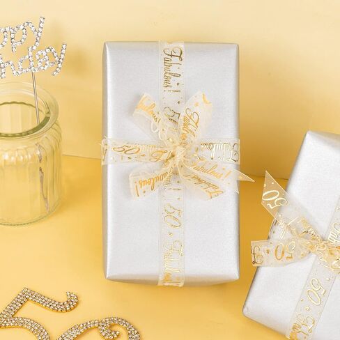 شريط هدايا ذهبي شفاف من Holijolly - شريط من خيوط الثلج مع حروف "16 Sweet" وتصميم قلب لحفلات الزفاف وأعياد الميلاد وحفلات الذكرى السنوية - 3/4 بوصة × 10 ياردات in Kuwait