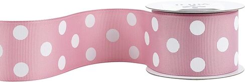 MEEDEE Hot Pink and White Polka Dot Ribbon Grosgrain Ribbon for Gift Wrapping 1-1/2 inch x 6 Yards Baby Ribbon for Crafts Baby Shower Gifts Wrapping Wreaths Bouquet Party Home Decoration in Saudi Arabia